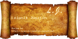 Leipnik Jusztin névjegykártya
